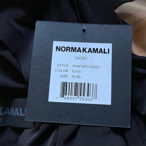 NEW w/TAGS NORMA KAMALI Snake Dress Black & Tan Sheer BodyCon Women's Size XL - Picture 7 of 11